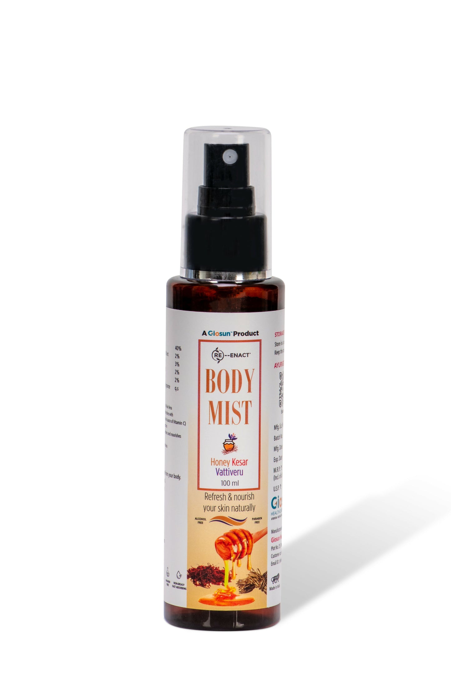 Reenact Body Mist - Honey Kesar & Vattiveru