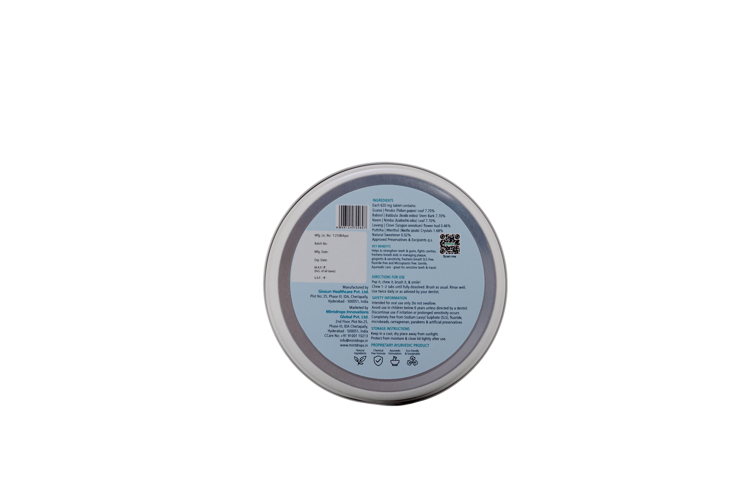 Mintdrops Tooth Tabs – Menthol Fresh Flavour