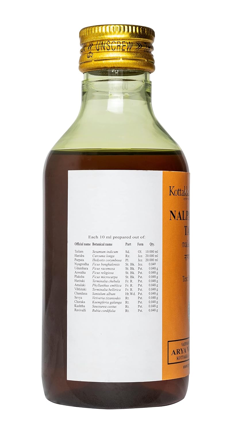 Kottakkal ayurveda Nalpamaradi Tailam - Oil, 200 Ml, For Hair & Skin
