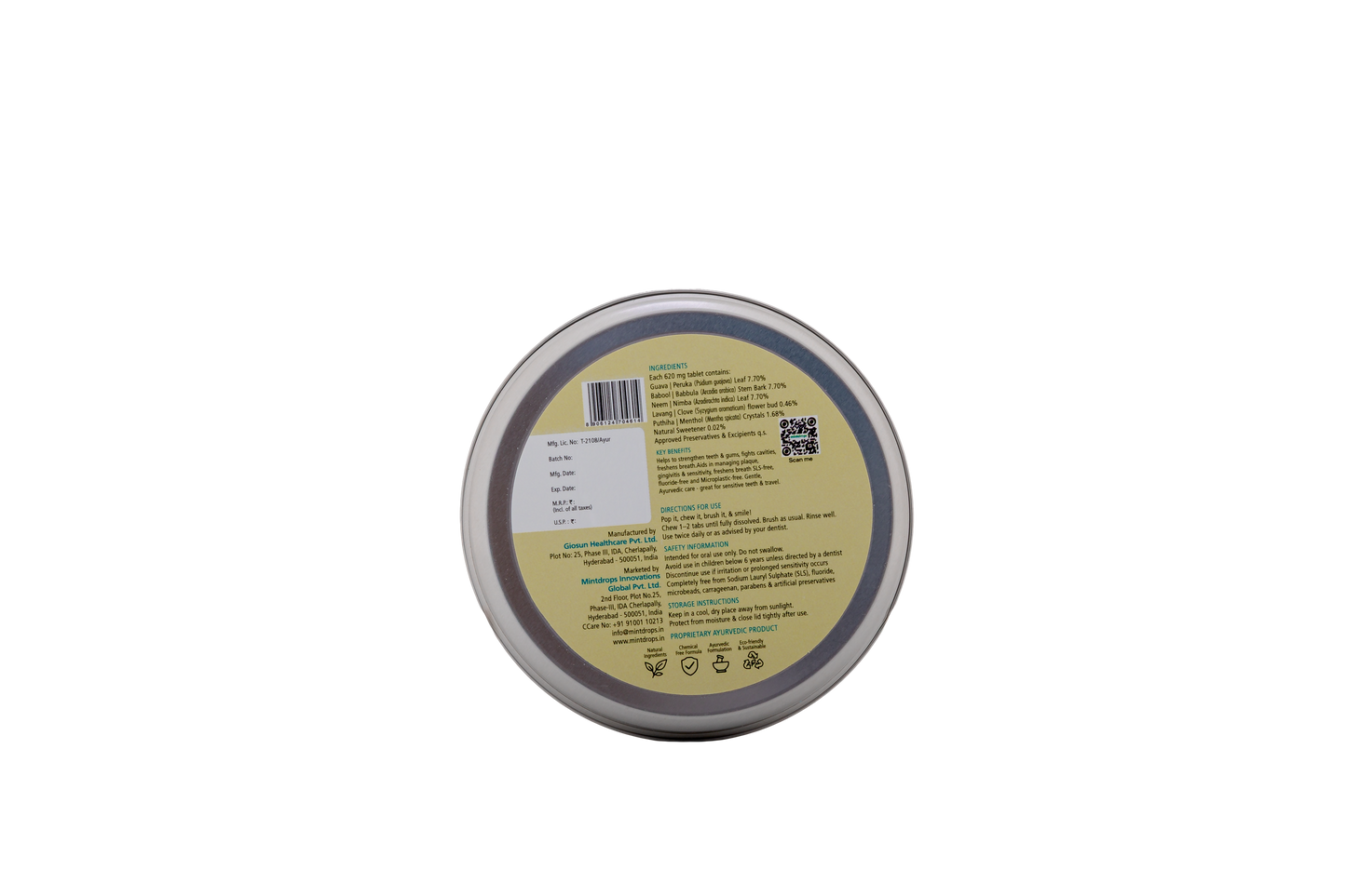 Mintdrops Tooth Tabs – Spearmint Flavour